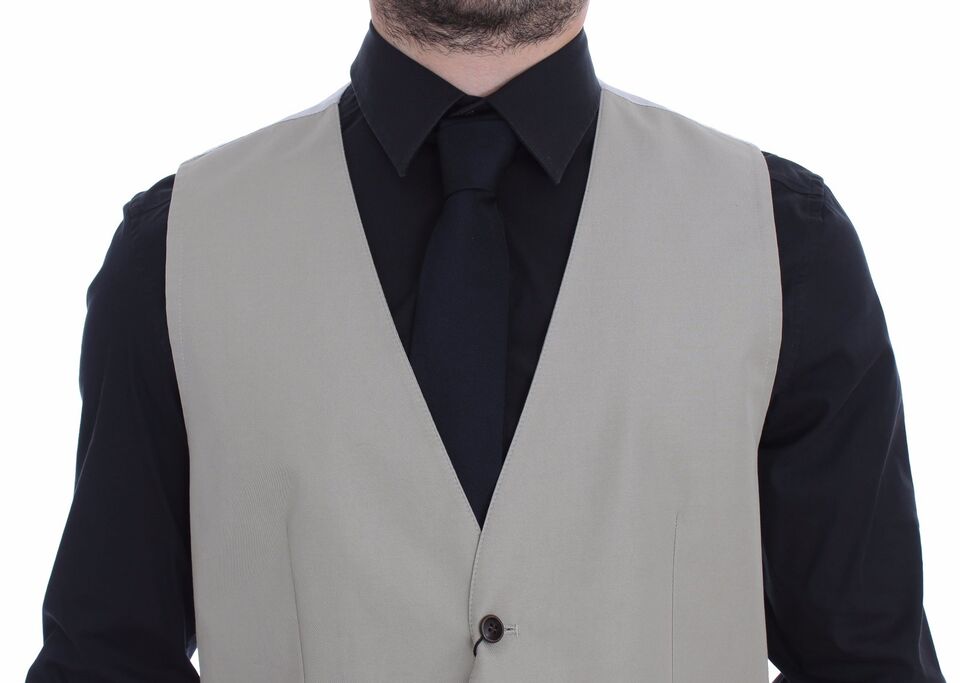 Blazer gilet en coton et soie mélangés beige Dolce & Gabbana