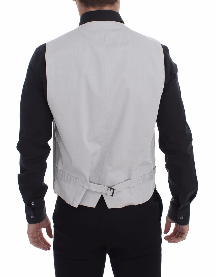Blazer gilet en coton et soie mélangés beige Dolce & Gabbana