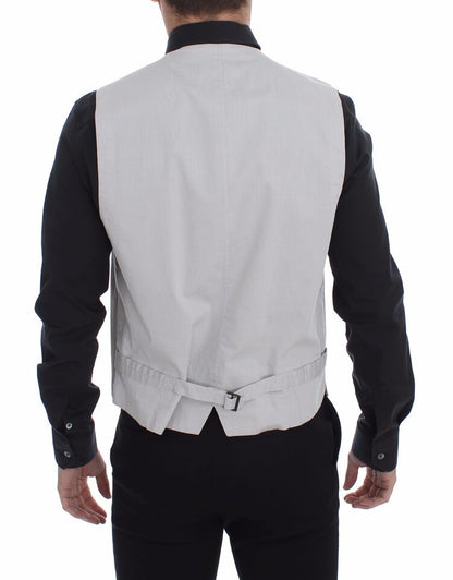 Blazer gilet en coton et soie mélangés beige Dolce & Gabbana