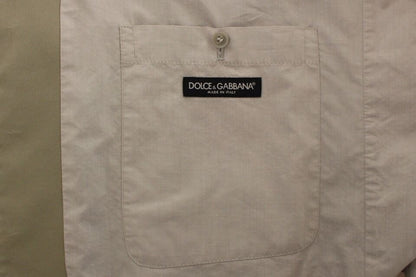 Blazer gilet en coton et soie mélangés beige Dolce & Gabbana