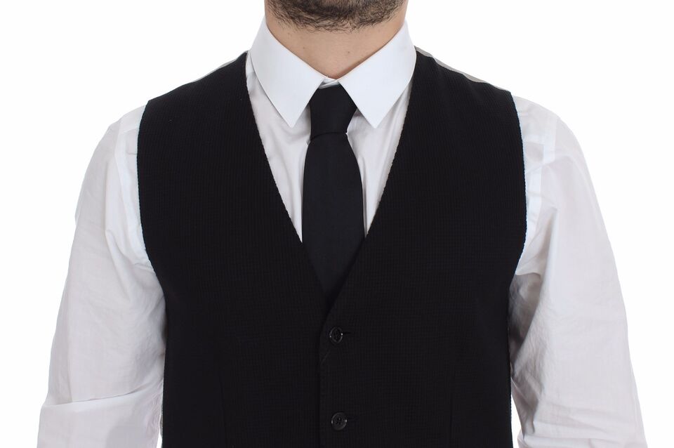 Dolce & Gabbana Blazer Veste Gilet Robe en Coton Noir