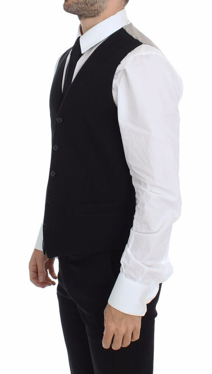 Dolce & Gabbana Blazer Veste Gilet Robe en Coton Noir