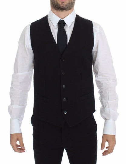 Dolce & Gabbana Blazer Veste Gilet Robe en Coton Noir