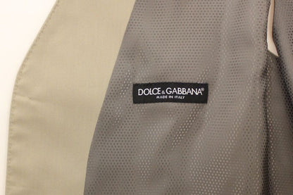 Dolce & Gabbana Veste de costume-gilet-blazer en coton beige