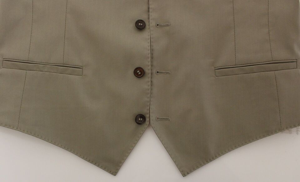 Dolce & Gabbana Veste de costume-gilet-blazer en coton beige