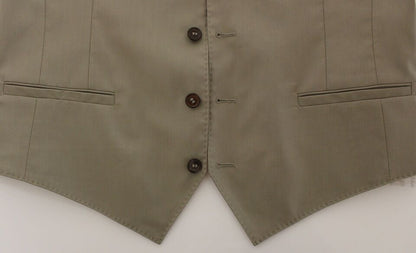 Dolce & Gabbana Veste de costume-gilet-blazer en coton beige