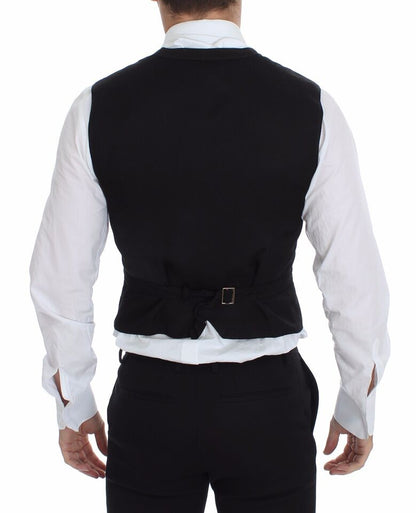 Blazer Gilet Robe en Coton et Lin Noir Dolce & Gabbana