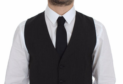Dolce & Gabbana Blazer Gilet Robe Extensible en Laine Grise