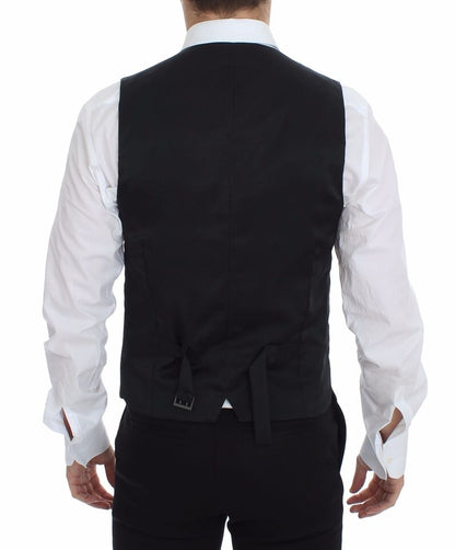 Dolce & Gabbana Blazer Gilet Robe Extensible en Laine Grise