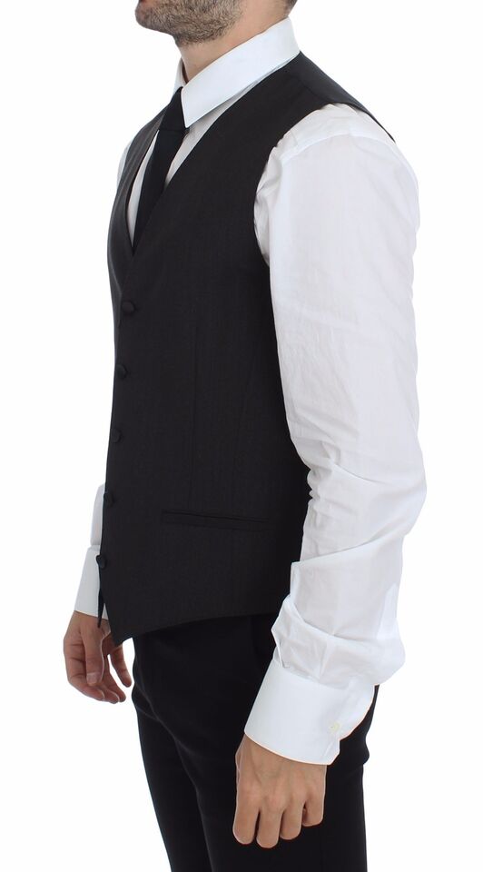 Dolce & Gabbana Blazer Gilet Robe Extensible en Laine Grise