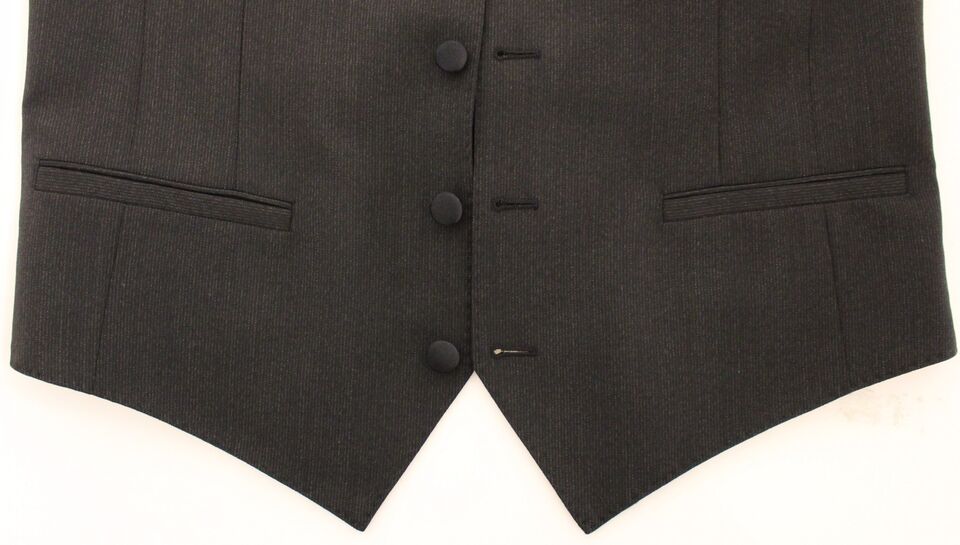 Dolce & Gabbana Blazer Gilet Robe Extensible en Laine Grise