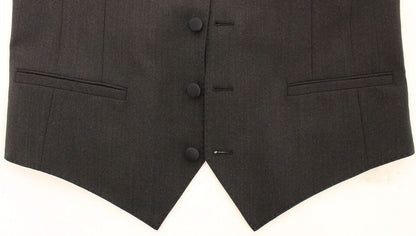 Dolce & Gabbana Blazer Gilet Robe Extensible en Laine Grise