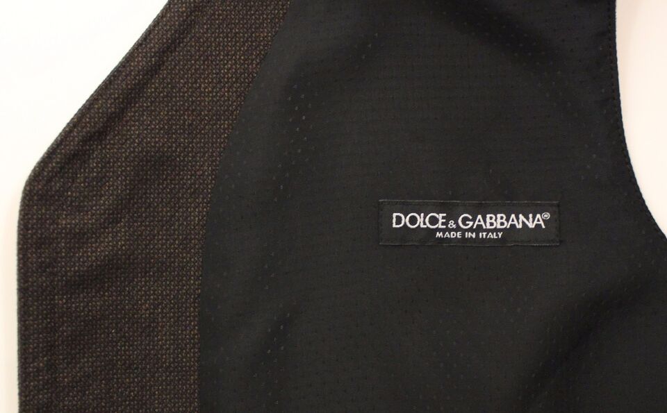 Gilet Dolce & Gabbana marron en coton mélangé