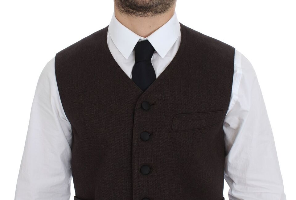 Gilet Dolce & Gabbana marron en coton mélangé