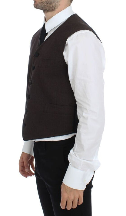 Gilet Dolce & Gabbana marron en coton mélangé