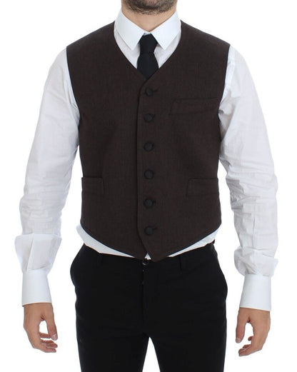 Gilet Dolce & Gabbana marron en coton mélangé