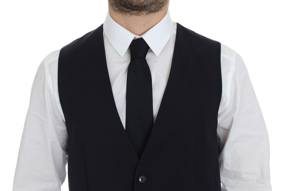 Gilet-blazer Dolce & Gabbana en coton stretch bleu