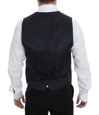 Gilet-blazer Dolce & Gabbana en coton stretch bleu