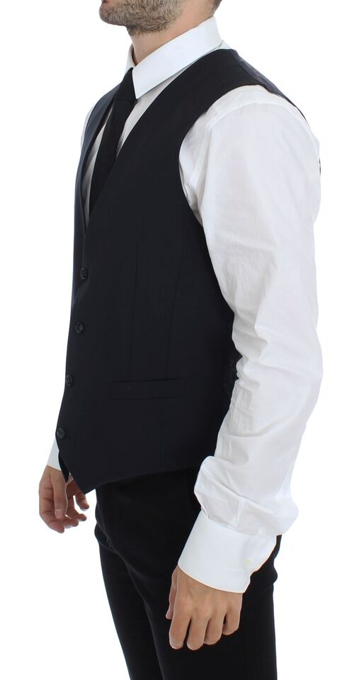 Gilet-blazer Dolce & Gabbana en coton stretch bleu