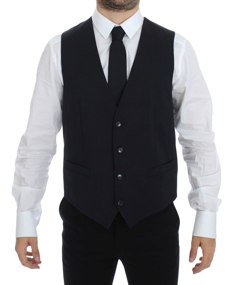 Gilet-blazer Dolce & Gabbana en coton stretch bleu