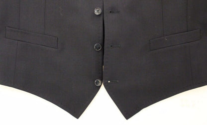 Gilet Dolce & Gabbana gris rayé en laine et soie