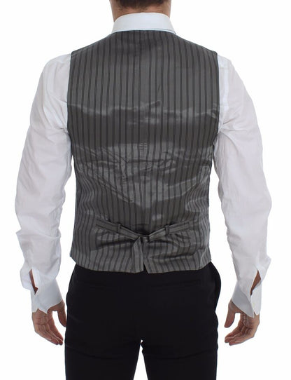 Gilet de costume Dolce & Gabbana gris en coton stretch