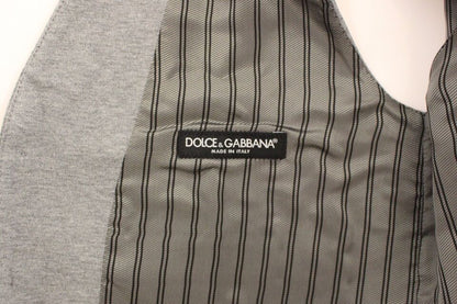 Gilet de costume Dolce & Gabbana gris en coton stretch