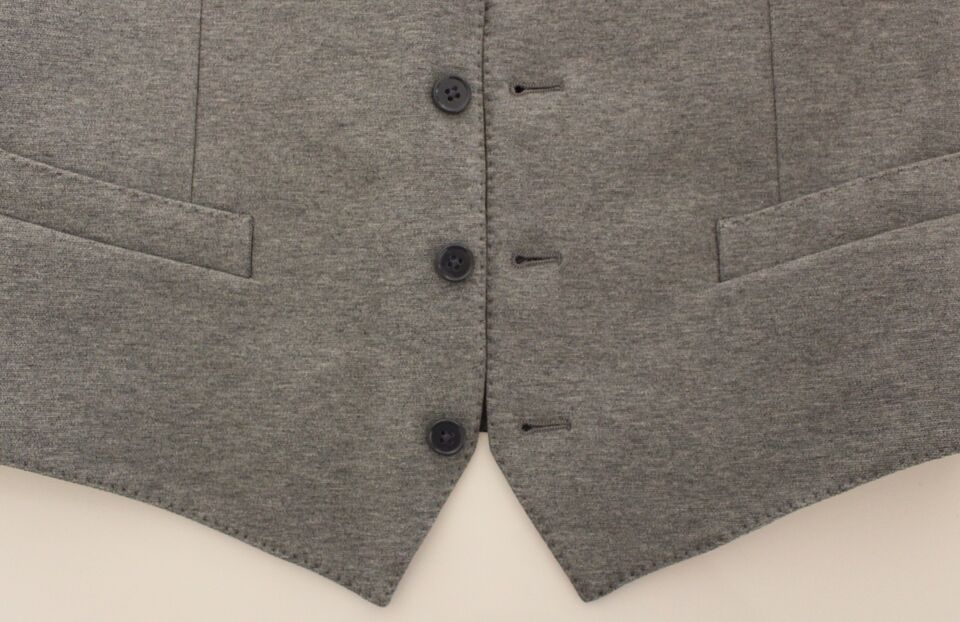 Gilet de costume Dolce & Gabbana gris en coton stretch