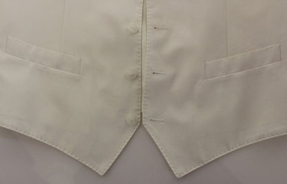 Dolce & Gabbana Blazer Gilet en Coton et Soie Blanc