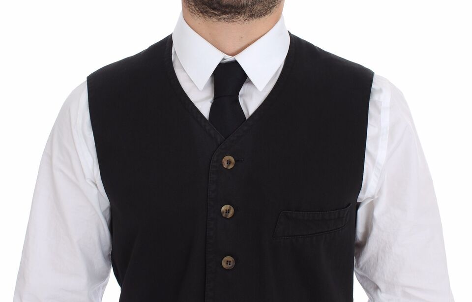 Gilet blazer robe en coton et viscose noir Dolce & Gabbana