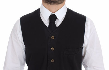 Gilet blazer robe en coton et viscose noir Dolce & Gabbana