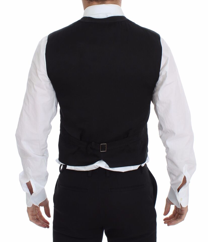Gilet blazer robe en coton et viscose noir Dolce & Gabbana
