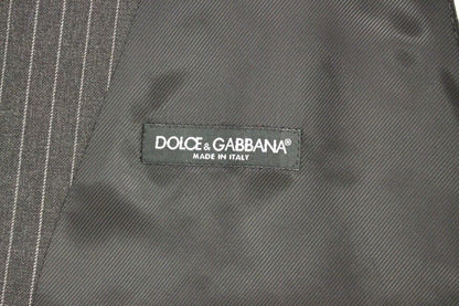 Gilet simple boutonnage Dolce & Gabbana en laine rayée grise
