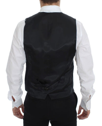 Gilet simple boutonnage Dolce & Gabbana en laine rayée grise