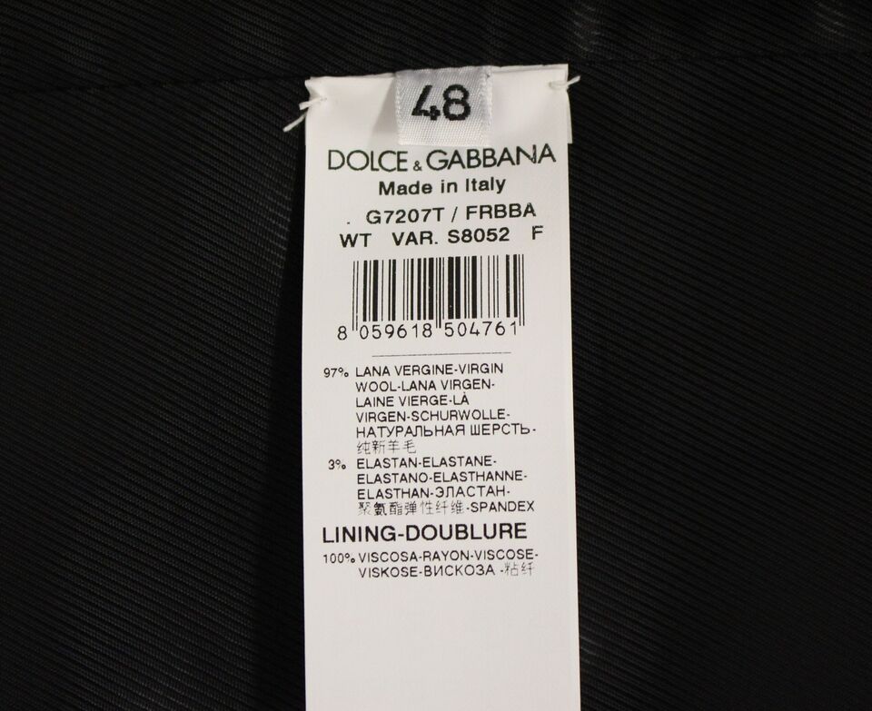 Gilet Dolce & Gabbana gris en laine rayée avec logo