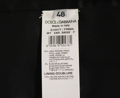 Gilet Dolce & Gabbana gris en laine rayée avec logo