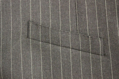 Gilet Dolce & Gabbana gris en laine rayée avec logo