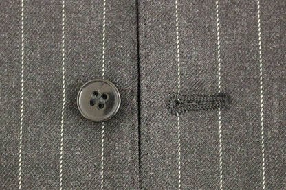 Gilet Dolce & Gabbana gris en laine rayée avec logo