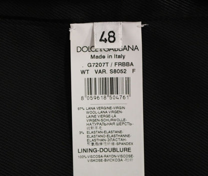 Dolce & Gabbana Gilet en laine grise rayée avec logo
