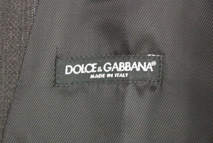 Dolce & Gabbana Gilet en laine grise rayée avec logo