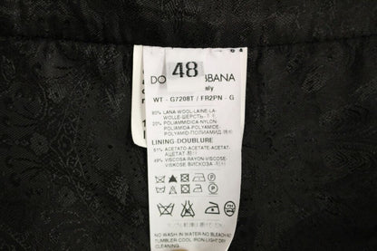 Dolce & Gabbana Gilet sans manches en laine rayée noire avec logo