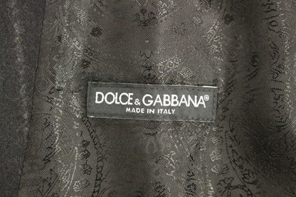 Dolce & Gabbana Gilet sans manches en laine rayée noire avec logo