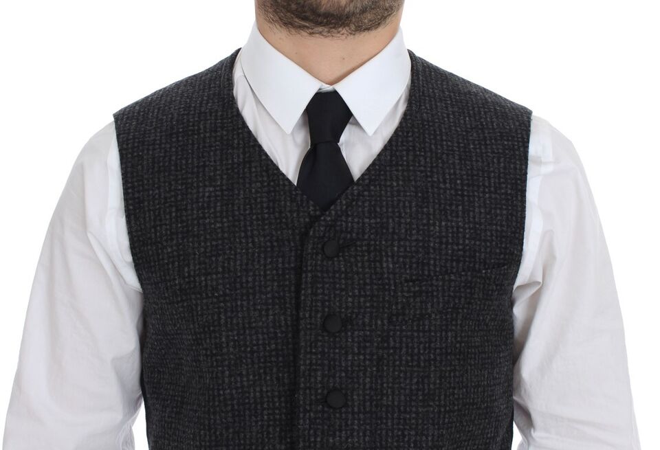Gilet en laine mélangée gris Dolce & Gabbana