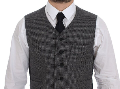 Gilet Dolce & Gabbana gris en coton mélangé avec logo