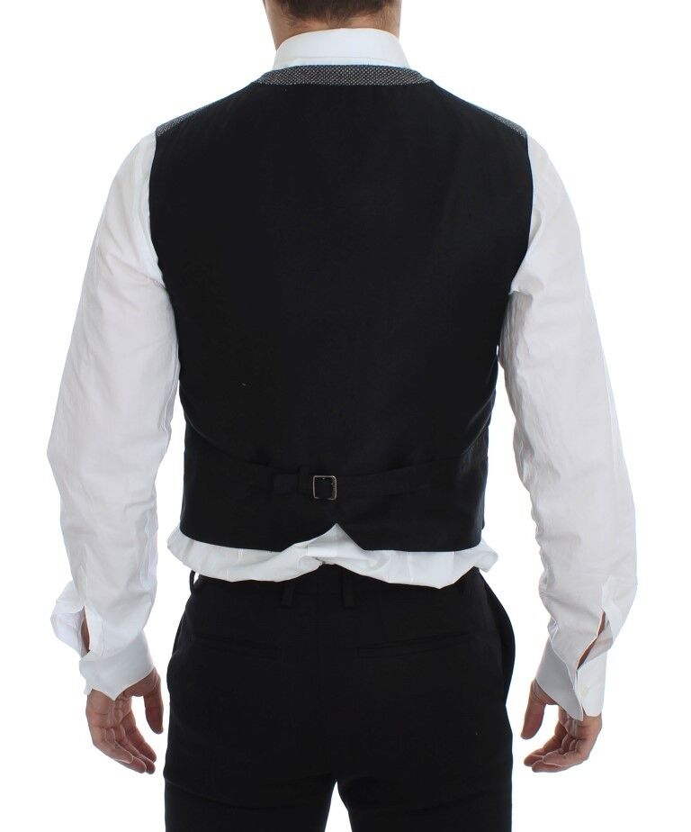 Gilet Dolce & Gabbana gris en coton mélangé avec logo