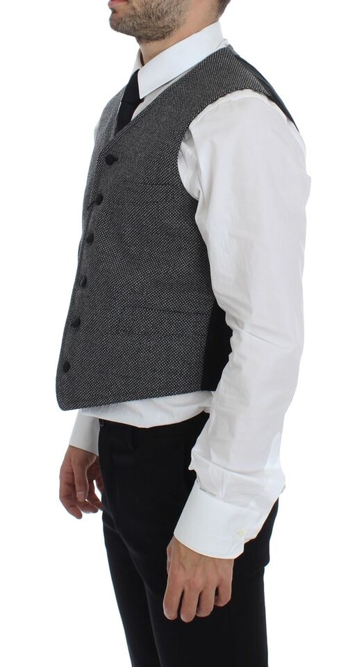 Gilet Dolce & Gabbana gris en coton mélangé avec logo