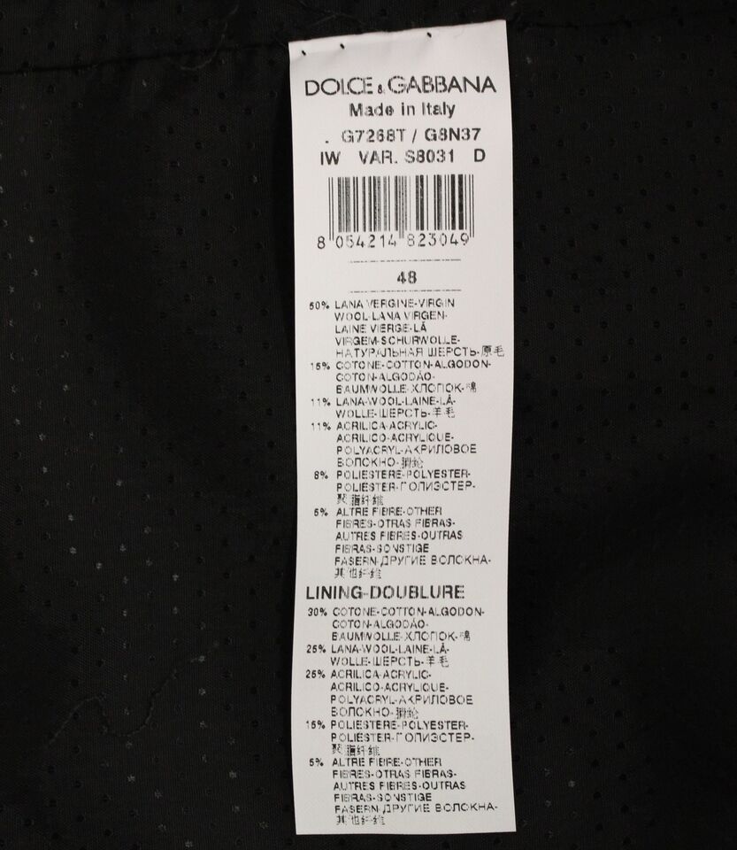 Gilet sans manches en laine mélangée gris Dolce & Gabbana avec logo
