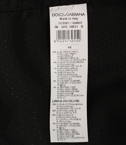 Gilet sans manches en laine mélangée gris Dolce & Gabbana avec logo