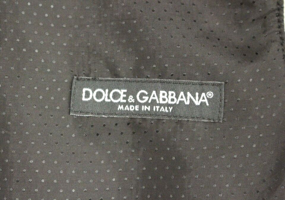 Gilet sans manches en laine mélangée gris Dolce & Gabbana avec logo