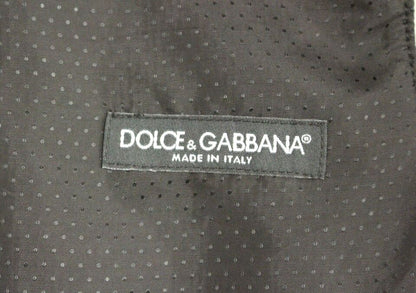 Gilet sans manches en laine mélangée gris Dolce & Gabbana avec logo